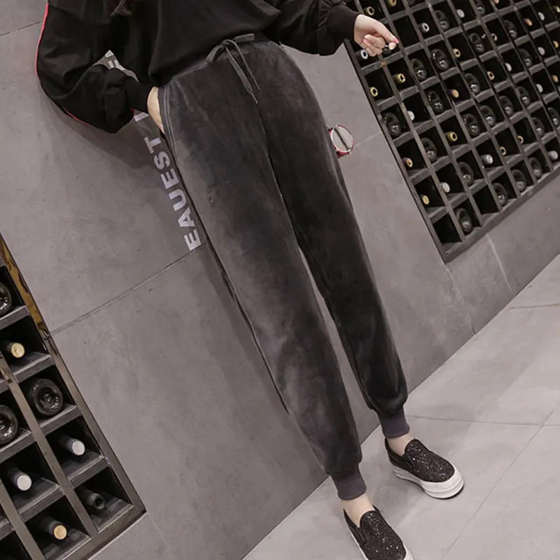 2017 осень-зима Для женщин Повседневное плюс бархат Дамские шаровары утолщение