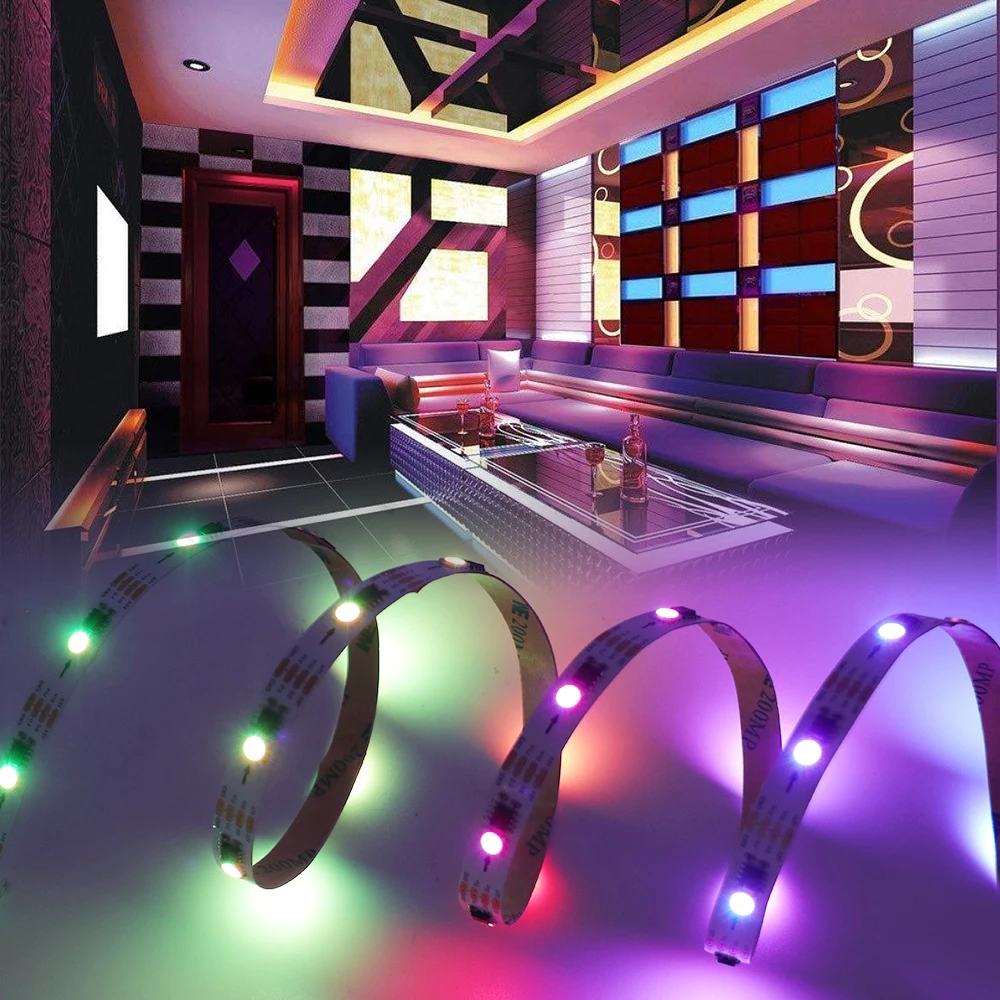 

12V WS2811 LED Strip Waterproof Dram Color 30LEDs/m 60LEDs/m Flexbile Tape LED Light Strip with Power Supply Remote