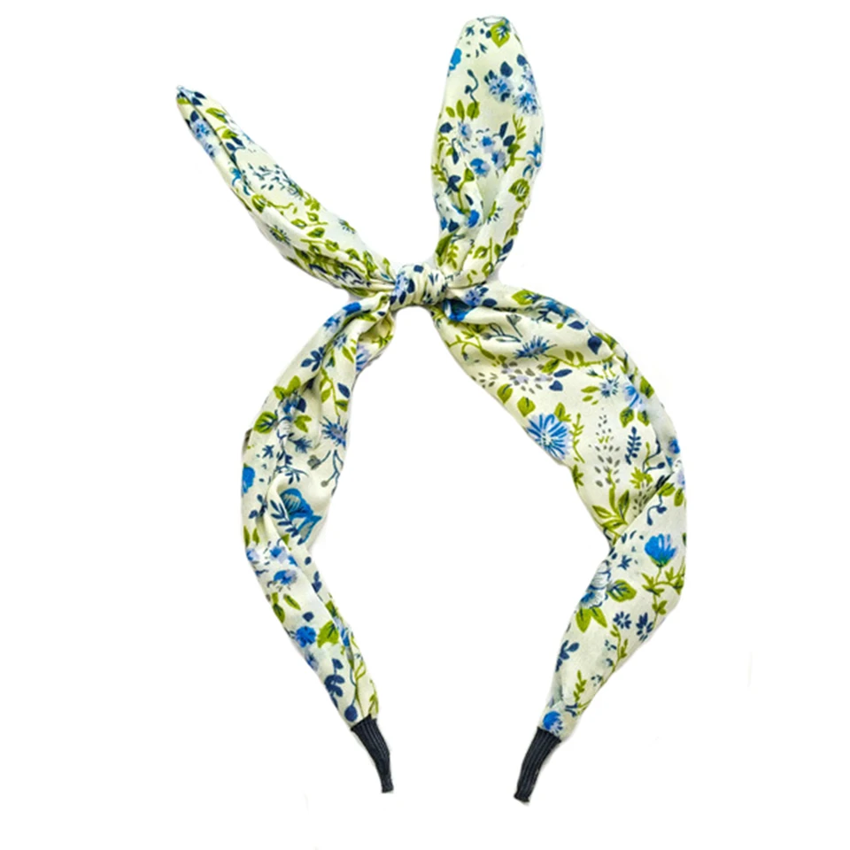 Повязка на голову с цветочным принтом тканевый узел галстук бабочка повязки для