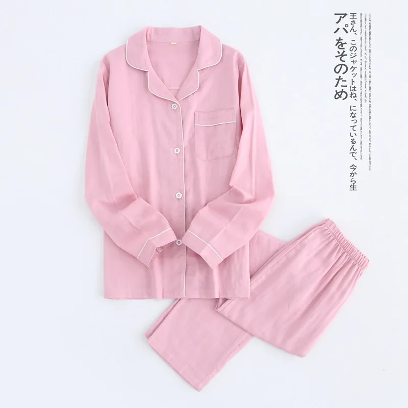 Women Pink ZOOLIM, осенние женские пижамы с брюками, пижама в горошек, пижама в полоску, хлопок, длинный рукав, мужской костюм для пары, домашняя одежда, пижама - Цвет: Women Pink