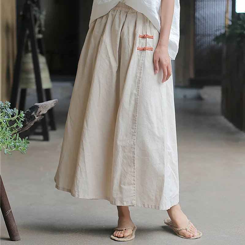 Женские винтажные юбки с карманами 4 цвета на кнопках эластичной талией