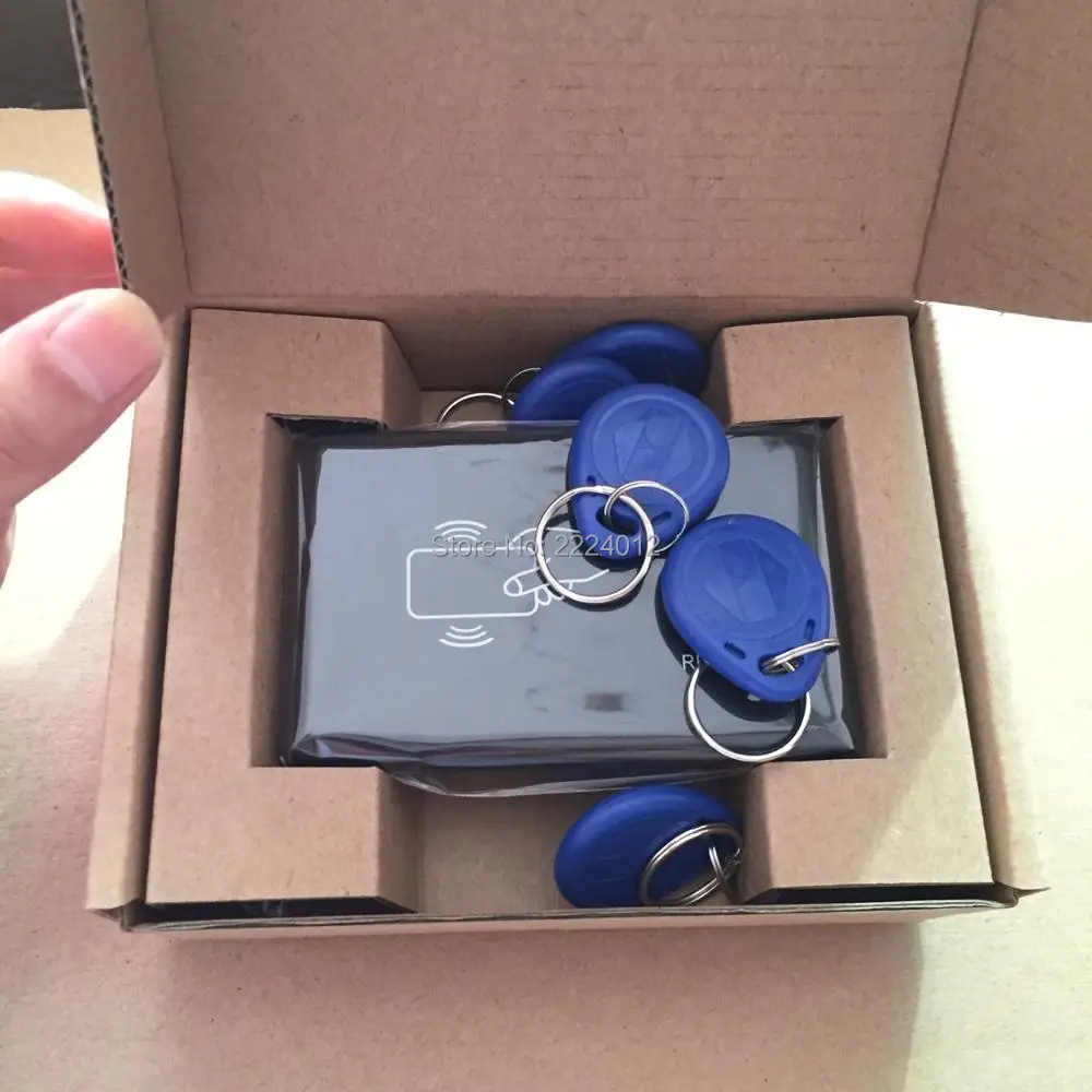 125 кГц RFID считыватель ID карт Писатель Копир Дубликатор для контроля доступа+ 5 шт. EM4305/T5557 тегов+ DEMO Nodriver программного обеспечения