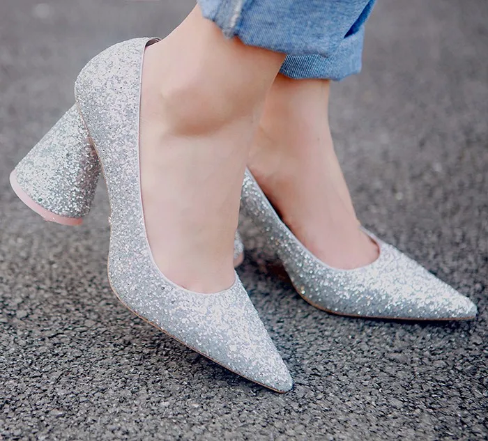 Роскошные Дизайнерские блестящие женские туфли на высоком каблуке в странном