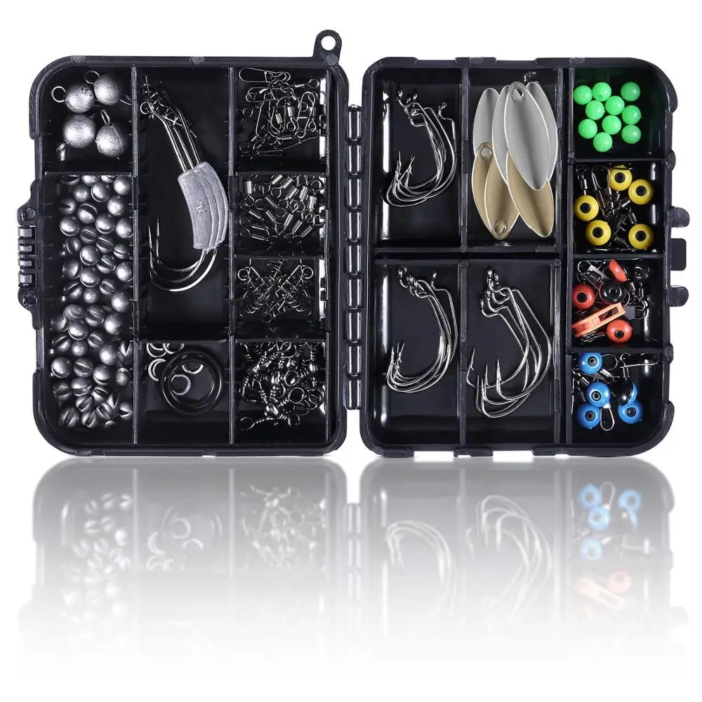 PLUSINNO 156 шт комплект рыболовных принадлежностей в том числе джиг крючки пули басы