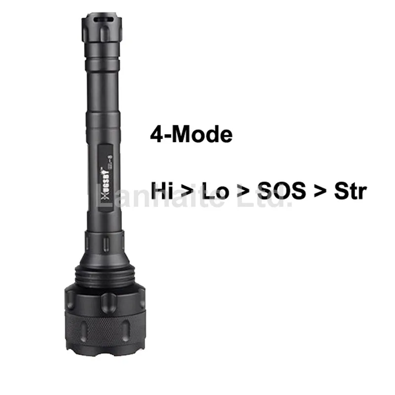 Фонарик Hugsby ML 8 Cree XM L T6 850 люмен 4 режима светодиодный черный (2x18650/4x16340/4xCR123)|led aluminum