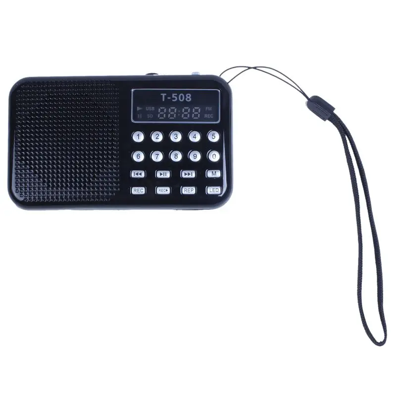 Мини Портативный светодиодный цифровой fm-радио динамик USB Micro SD TF карта MP3