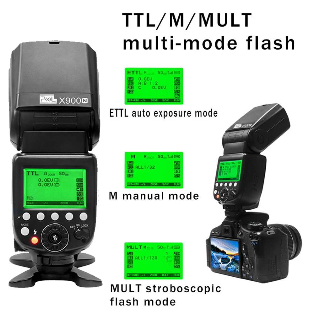 Pixel X900N X900 TTL 2 4G HSS беспроводной S1/S2 + литиевая батарея Вспышка Speedlite King Pro Набор для