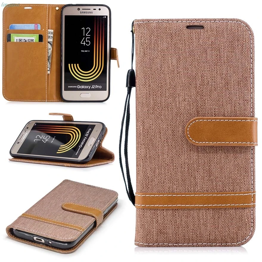 Case For Samsung galaxy J2 Pro 2018 P Denim Mixed Colors PU Leather Wallet Phone Cases Cover | Мобильные телефоны и