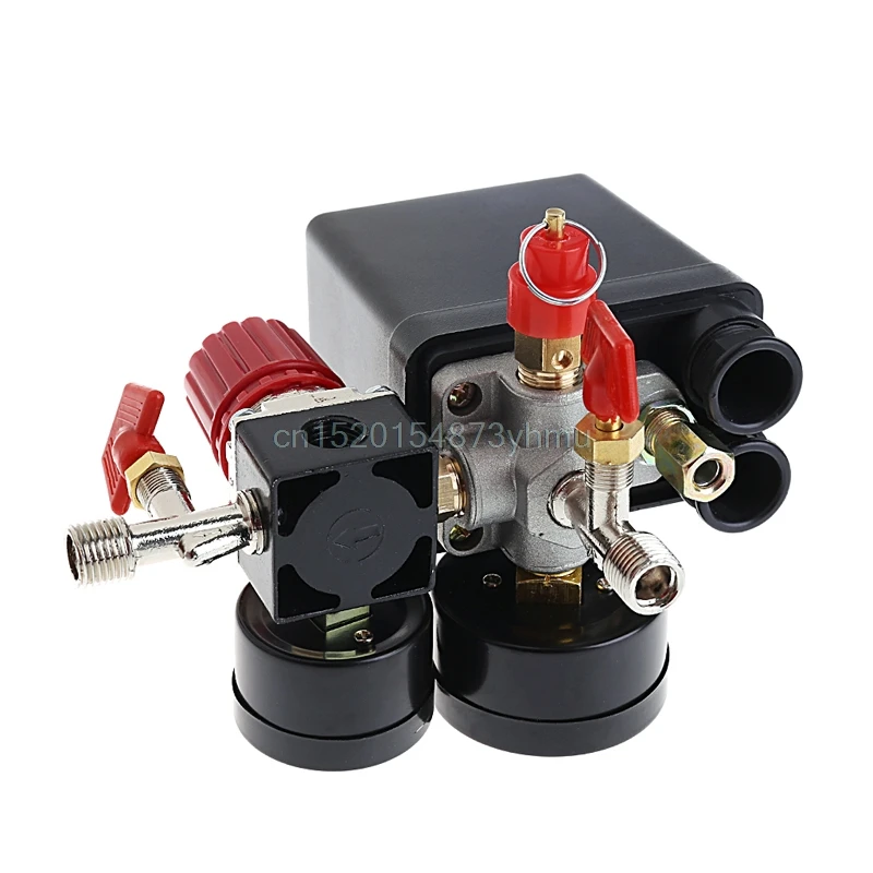 

New Air Compressor Pressure Valve Switch Manifold Relief Regulator Gauges 120PSI - L057 Nnew hot