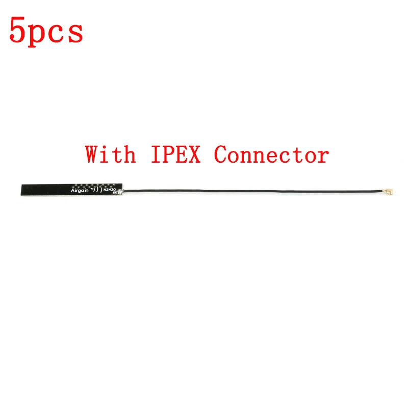 5 шт. 4dBi wifi Внутренняя антенна PCB Встроенная антенна 2,4 ГГц IPX IPEX Airgain Omni антенный соединитель UFL - Цвет: With IPEX Connector