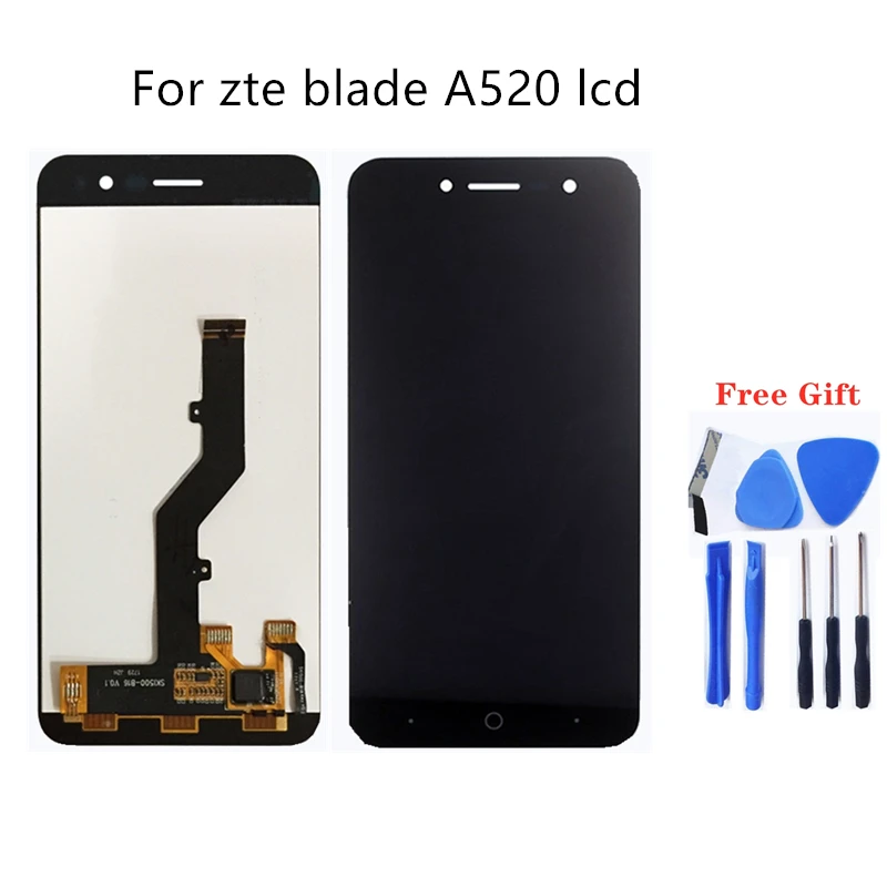 

ЖК-дисплей для ZTE Blade A520, сенсорный экран, дигитайзер, аксессуары, замена для ZTE Blade A520, запчасти для ЖК-экрана, набор инструментов для ремонта