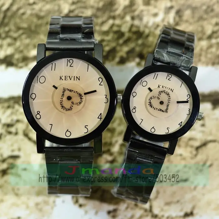 100 шт./лот kevin 2068 1 с дизайном в виде сердца хорошие часы из сплава кварцевые парные