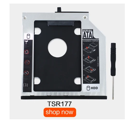 TISHRIC для IBM для lenovo ThinkPad T510 T520 T530 T420 T430 алюминиевый 12,7 мм 2nd HDD Caddy SATA 3,0 2," SSD чехол Корпус