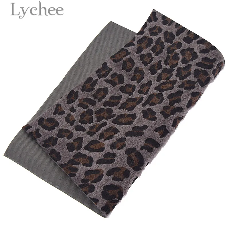 Lychee Life 21x29 см A4 печатная леопардовая меховая ткань с животным узором из меха - Фото №1