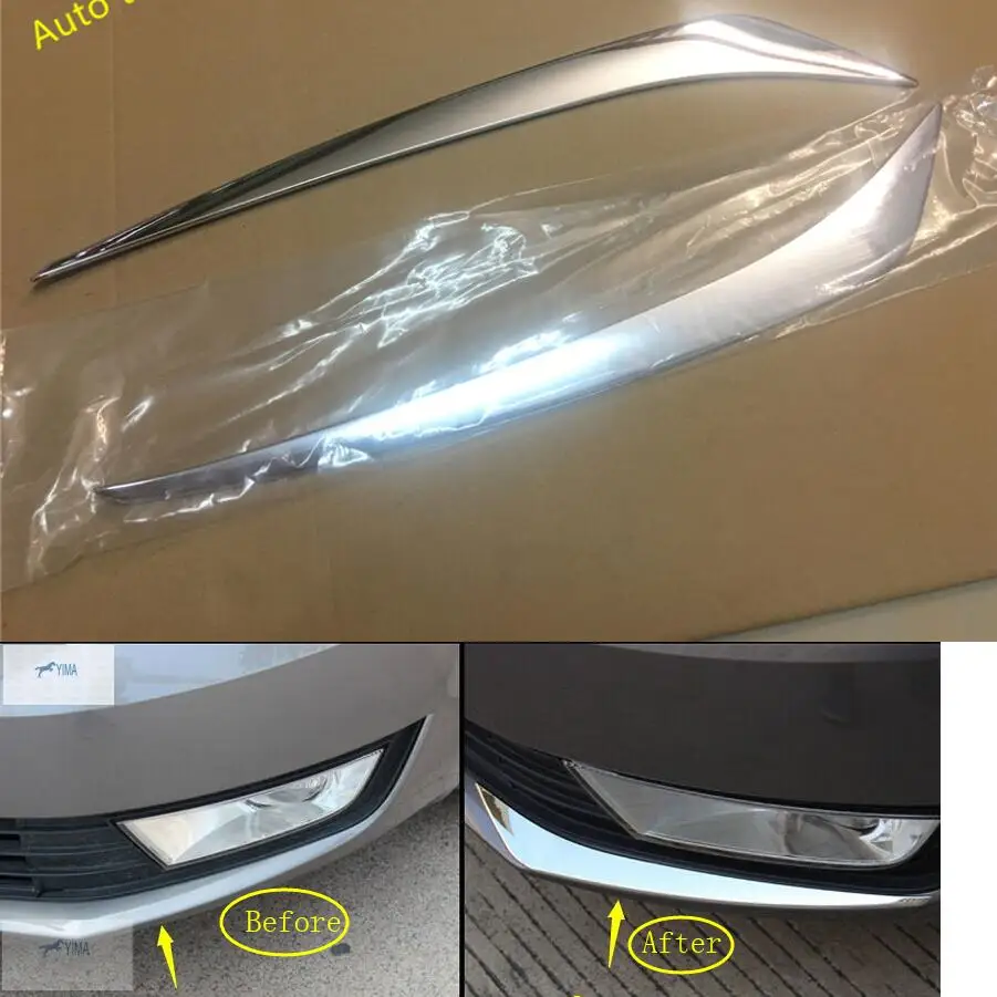 

Chrome Front Bottom Fog Lights Lamps Eyelid Eyebrow Cover Trim For Skoda Octavia MK3 A7 2015 2016 2017 2018 Auto Accessories
