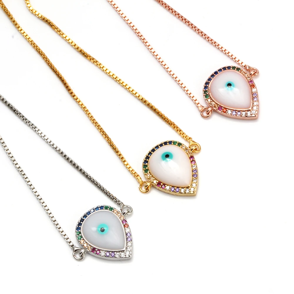 Браслет от сглаза цепочка цвета розового золота и серебра Шарм-браслет с