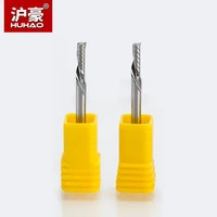 huhao 2pcslot shank 3 175mm left spiral milling cutter 1 flute router bit carbide cnc end mill tool accessories