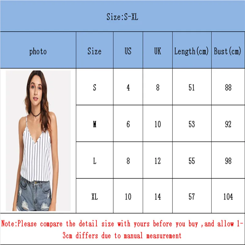 

2019 New Style Stripe Fashion Women Summer Loose Top Sleeveless Casual V Neck Camis Tops Casual Loose