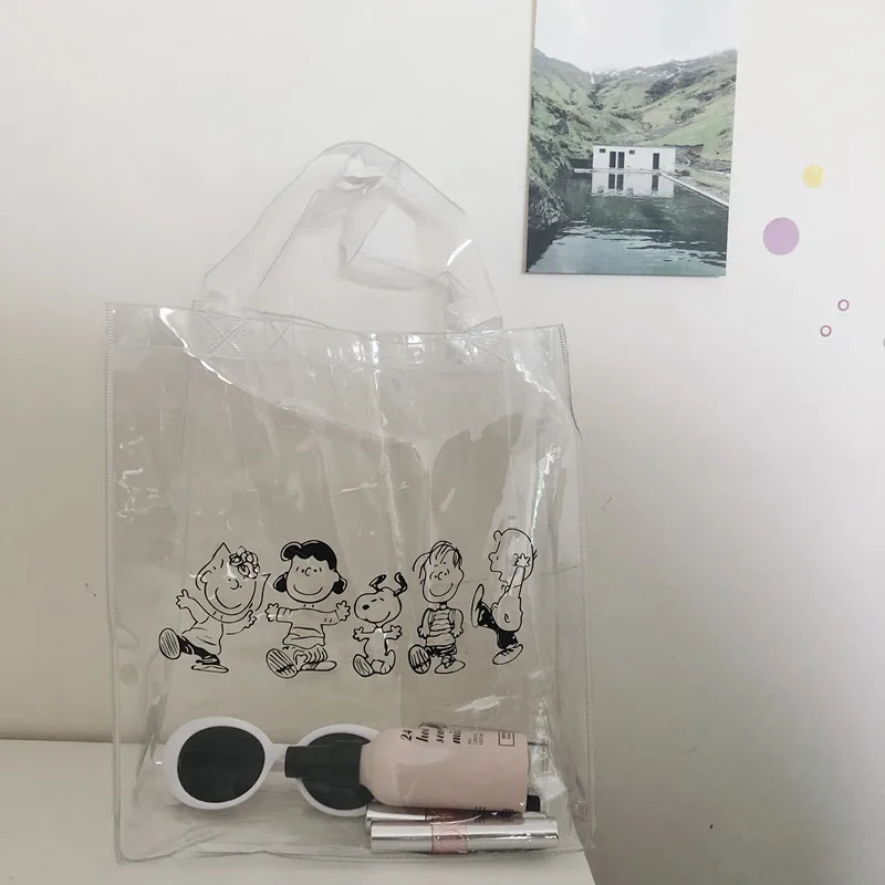 PVC bag Cheng Pin Ins Rogue Dog монохромный узор snoppys популярные модные пляжные сумки Сумка-карандаш водонепроницаемая сумка-тоут Сумка для документов - Цвет: PVC bag