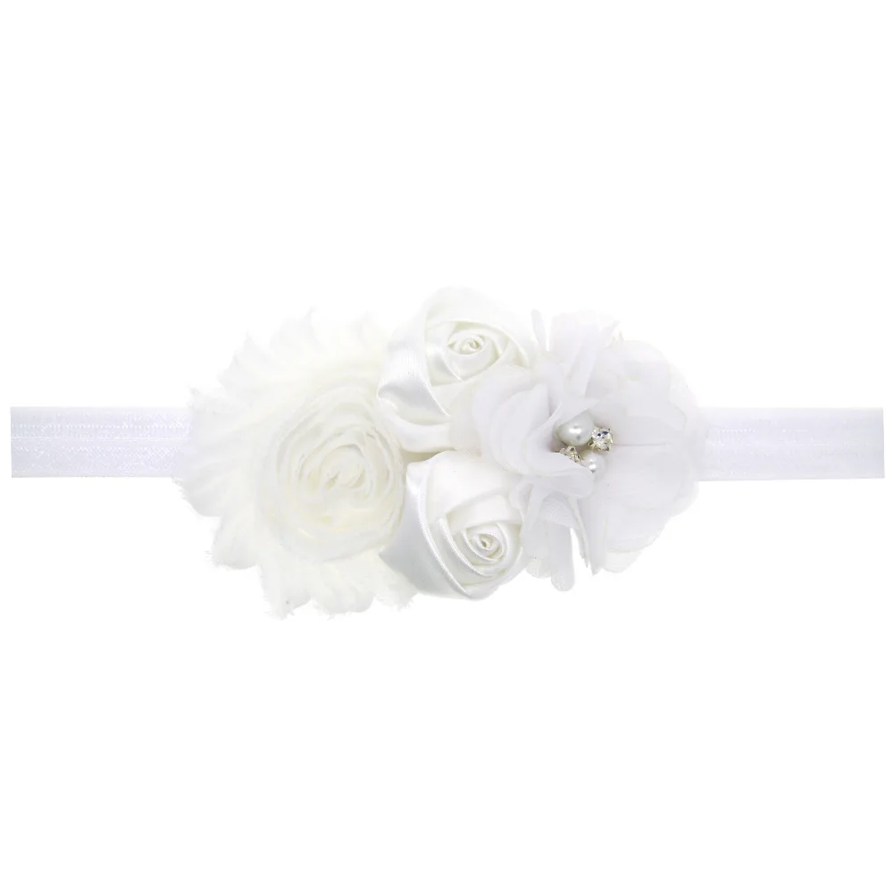 baby girl headband Infant hair flower cloth Tie bows newborn Headwear tiara headwrap Gift Toddlers bandage Ribbon crystal | Детская
