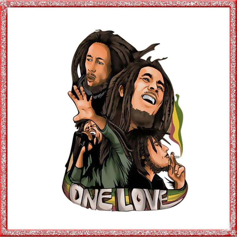Нашивки для одежды Bob Marley, переводные наклейки для печати под давлением, наклейки из железа, сделай сам, украшение ручной работы, аппликация для джинсовых пальто, футболки E0165