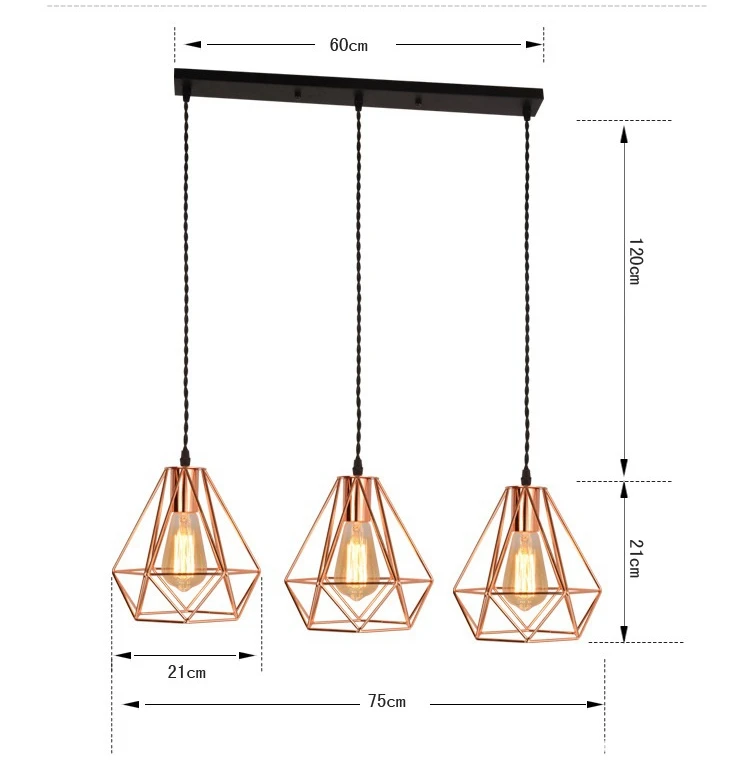 3 lamps on bar LuKLoy современный Золотой светодиодный подвесной светильник кухонный светильник закрепленный алмазной формы домашний стол современные подвесные потолочные лампы Лофт Декор - Цвет корпуса: 3 lamps on bar
