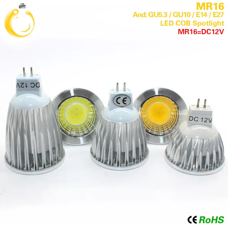1 шт./лот супер яркая MR16 COB 9 Вт 12 15 Светодиодная лампа DC12V теплый белый/холодный