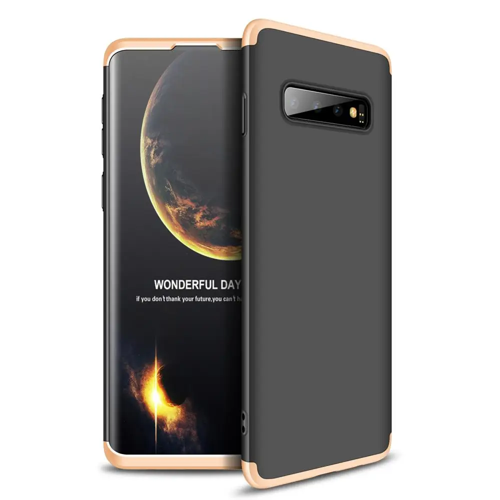 Suntaiho 360 полный защитный чехол для телефона samsung Galaxy S10 S9 S8 Plus S6 S7 Edge противоударный чехол для samsung Note 9 8 чехол s - Цвет: Black gold