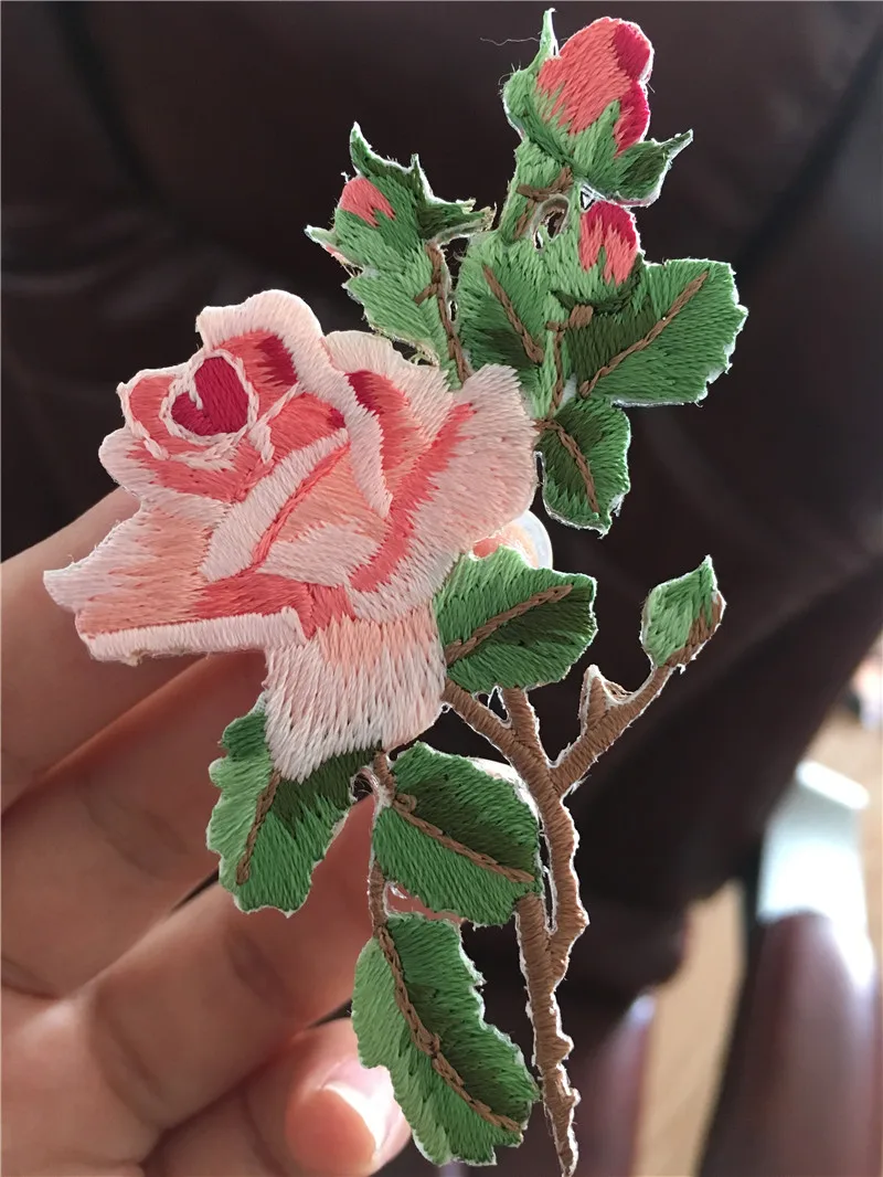 1 шт. маленькая Изысканная розовая красная фотоаппликация из железа для одежды