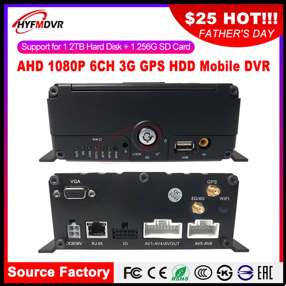 AHD 1080P Мегапиксельная система мониторинга широкое напряжение DC8V 36V 3G GPS Мобильный