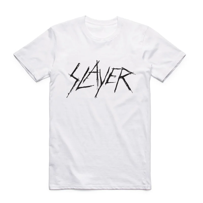 Футболка мужская Slayer с принтом рок-группа Thrash Metal круглый вырез короткий рукав
