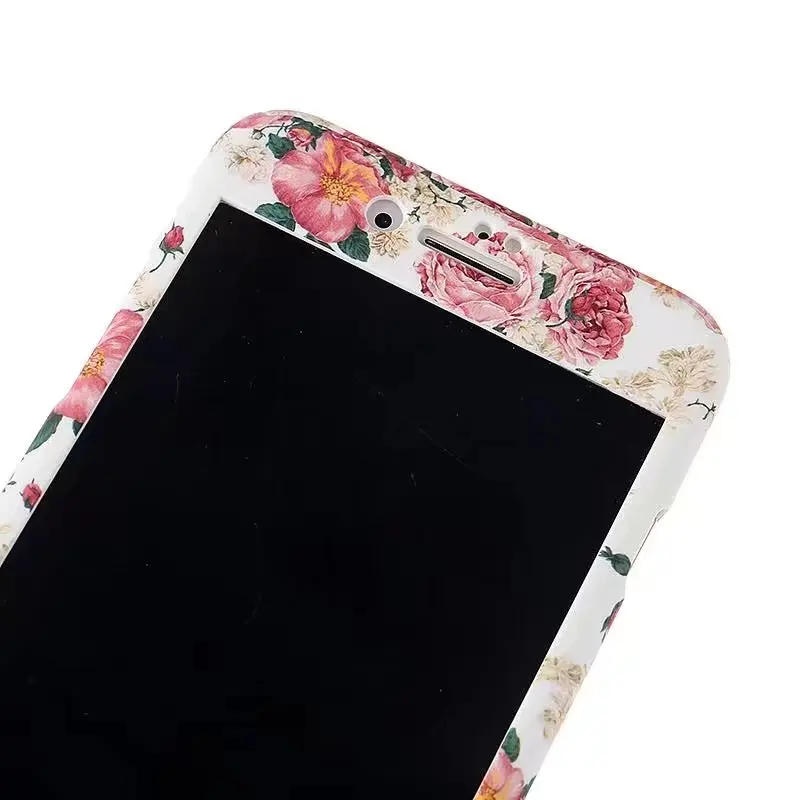 Защитный чехол для iPhone 11 12 Pro Xs Max XR X 7 Plus твердый пластиковый с цветочным узором и