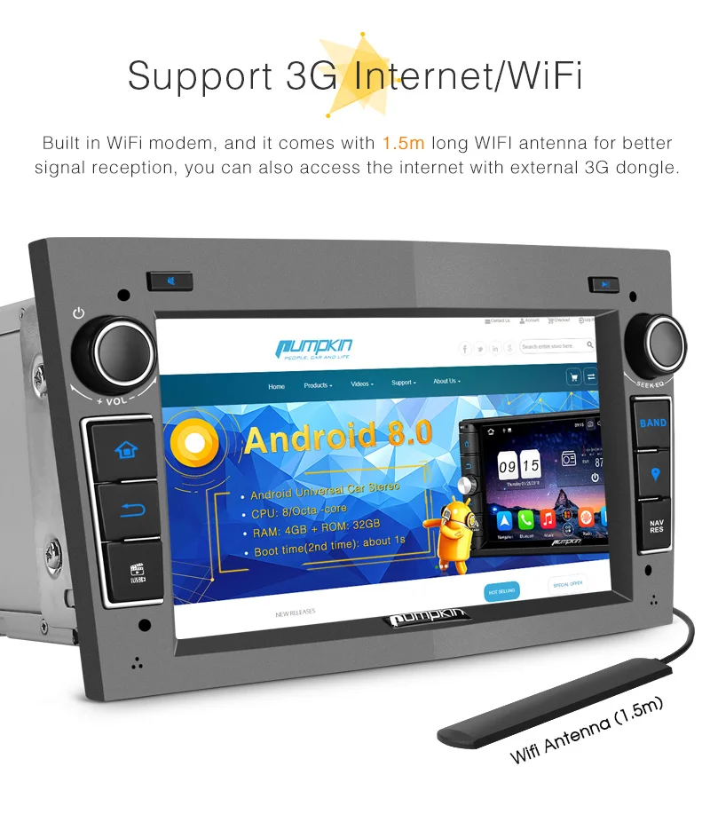 Тыква 2 Din " 4G+ 32G Android 8,0 Автомобильный мультимедийный без DVD плеер gps навигация автомобильный стерео для Opel/Corsa Wifi FM радио головное устройство