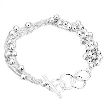 Бесплатная доставка 925 серебряные ювелирные изделия браслет шесть-Lane свет