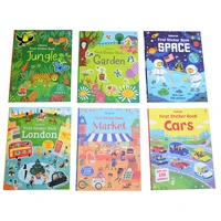 sticker books of children english story a4 size kids baby cartoon reuseble stickers for child birthday gifts free shipping