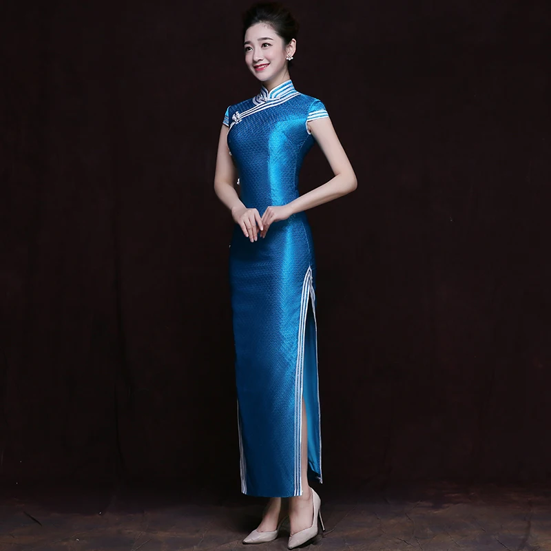 

Elegant Girls Qipao Classic Chinese modern Cheongsam Spring Summer Autumn Stylish Dress Banquet ritual women Casual Vestidos