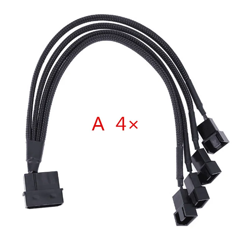 Высококачественный Новый Кабель адаптер Molex 4 Pin To 4x3/4 pin 5v12v Usb с рукавами двойной
