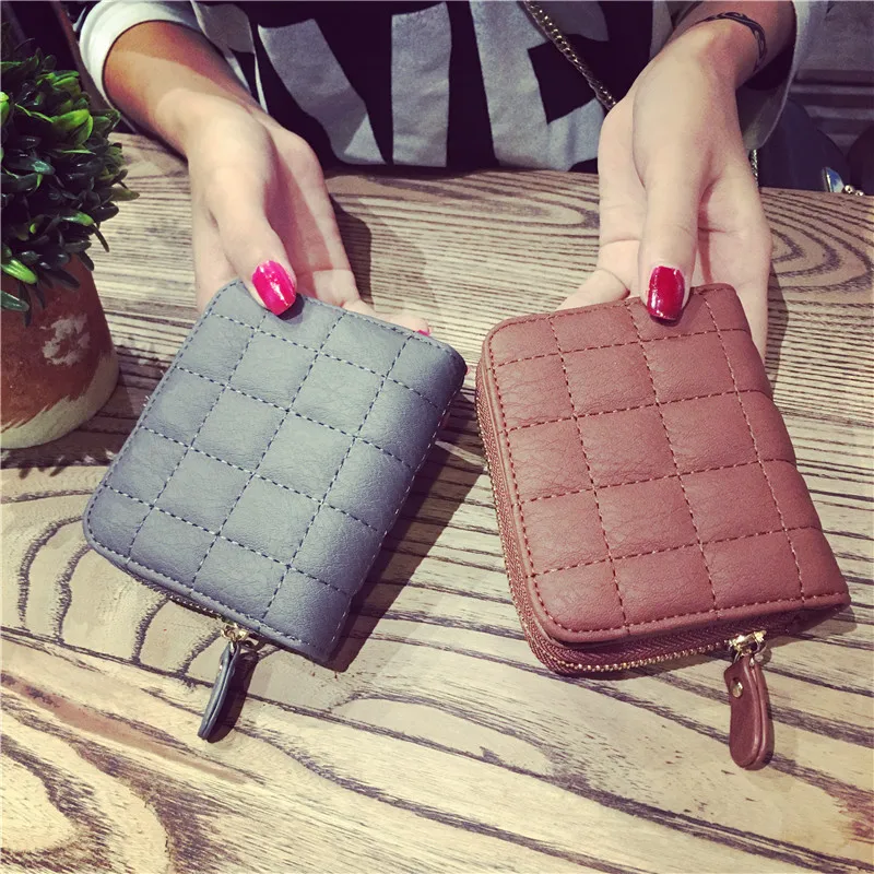 Новый Корейский мини малый кошелек женский молния короткие симпатичные черный