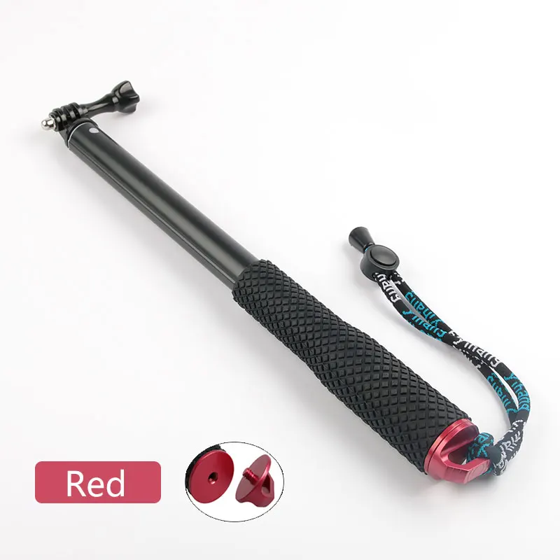 43inch Red 43 дюймов Алюминиевый Дайвинг монопод для GoPro Hero 6 5 7 8 черный штатив Session Sjcam Sj7 Yi 4K Экшн-камера селфи палка для Go Pro - Цвет: 43inch Red