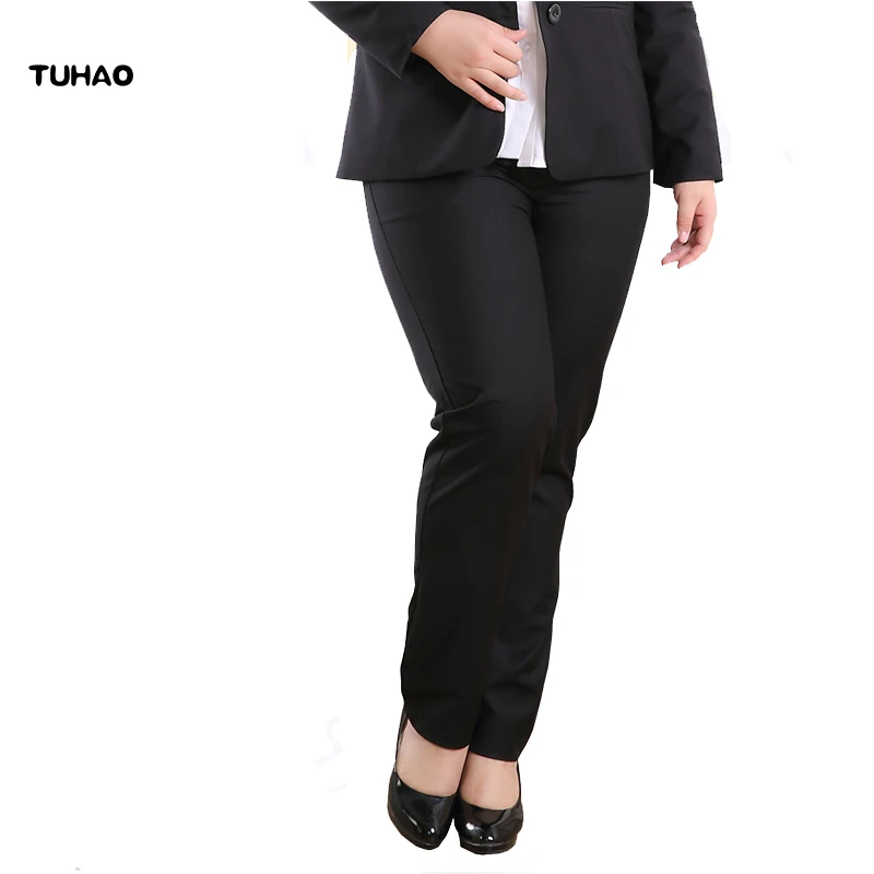 

Женские офисные брюки TUHAO, Демисезонные брюки с высокой талией, модель YB04, размера плюс, 5XL, 6XL, 7XL, 8XL