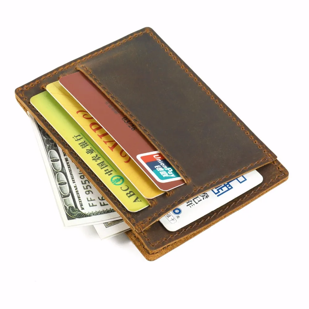 Тонкий чехол из натуральной кожи с отделением для карт несколькими отделениями