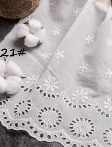 NO21 DIY рубашка платье ткань белая медь цветок квадратный круглый Феникс узор тонкий полый вышитый хлопок ткань ширина 135 см S0277N - Цвет: NO21