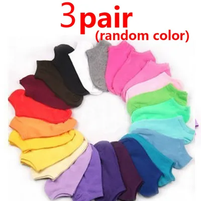 3 Pair 3/5 пар, летние носки, короткие женские укороченные носки до щиколотки для женщин, девушек, хлопковые цветные носки женские носки Sokken Meias - Цвет: 3 Pair