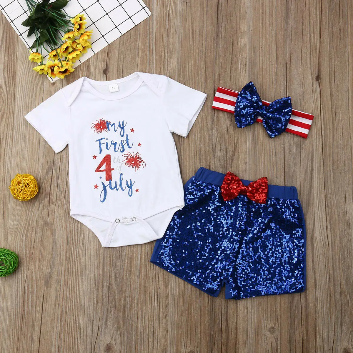 Детский праздничный комбинезон US для новорожденных девочек белый на День