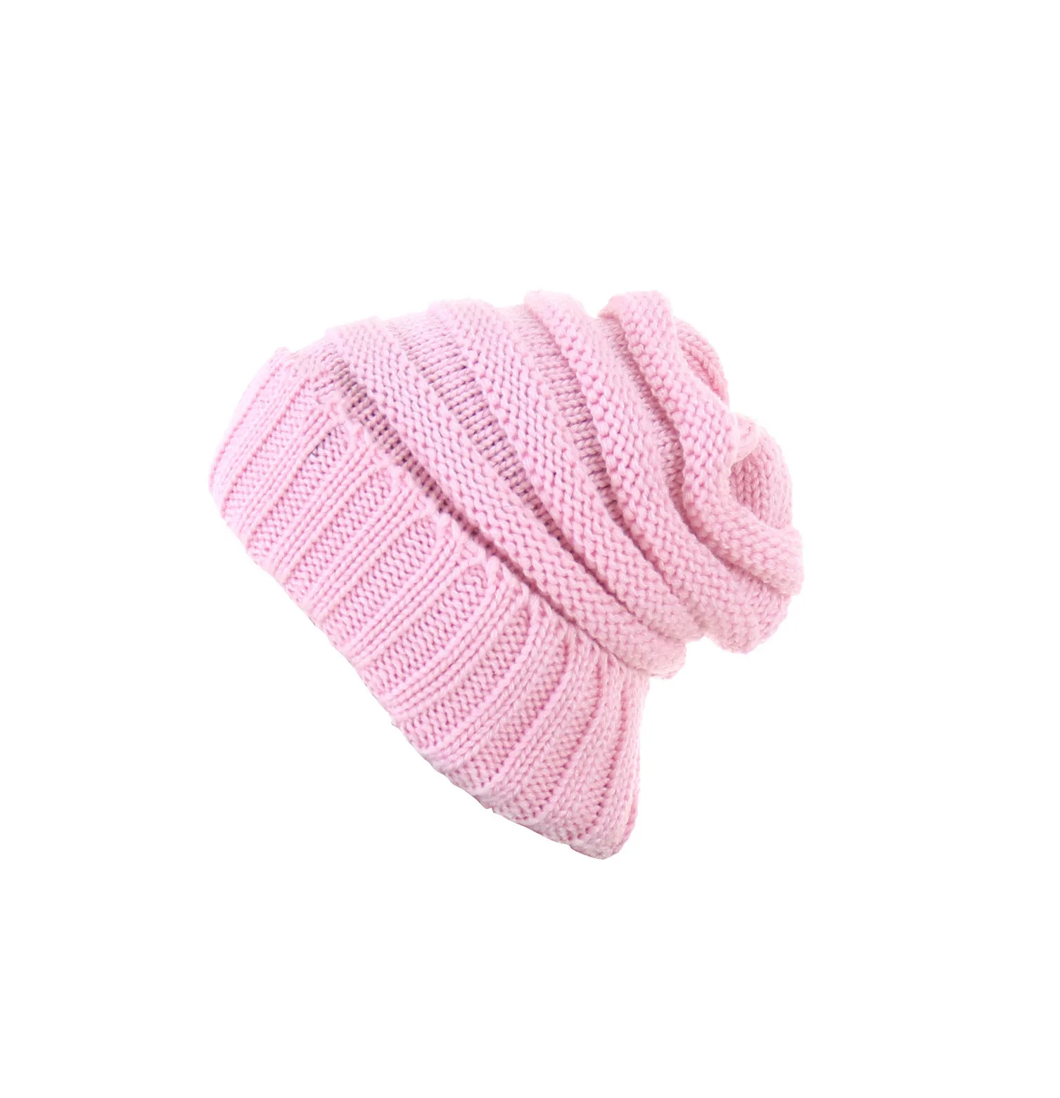 Зимняя шапка Skullies Beanies модная шапка мужская и женская универсальная Выходная шляпа теплая однотонная шляпа - Цвет: Pink