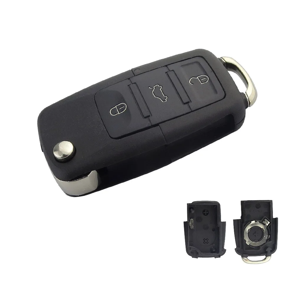 OkeyTech чехол для ключей Switchblade флип-чехол для VW Volkswagen B5 Golf Polo Passat Автомобильный ключ 3 кнопки складной пульт дистанционного управления брелок - Количество кнопок: 3 Buttons no blade