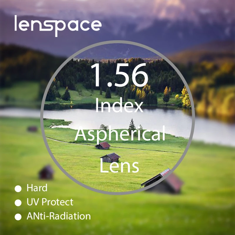 Lenspace 1,56 одновидный Высококачественный объектив с защитой от радиации HMC, EMI, EIM асферические линзы с защитой от ультрафиолета