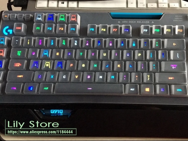 For Logitech G910 Wired Game mechanical keyboard Protector Bright Backlight Button Dust Cover Bump Keboard skin | Компьютеры и офис