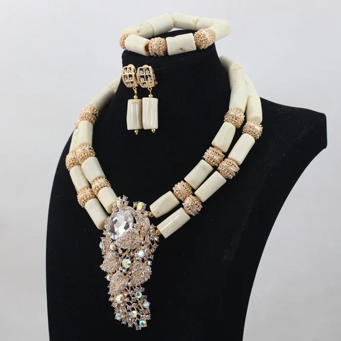 Свадебный комплект ювелирных изделий из белых коралловых бусин новый топ дизайн