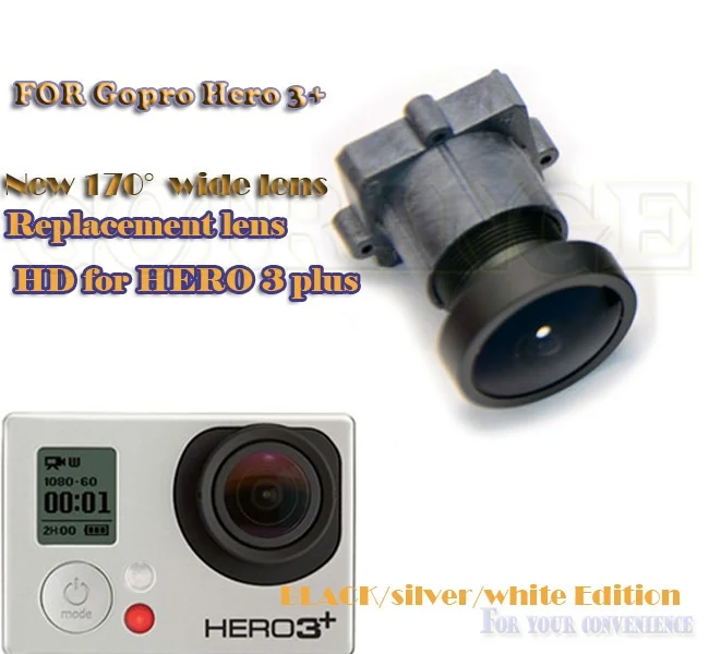 1600 пикселей 170 градусов широкоугольный HD объектив Замена для GoPro HERO 4 3 HD4 + черный